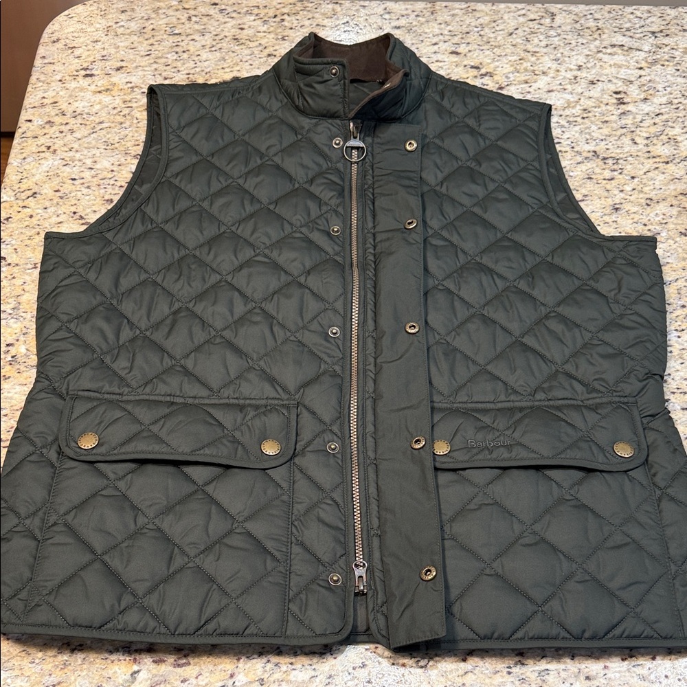 Barbour Men's Dark Olive Quilted Vest NWOT